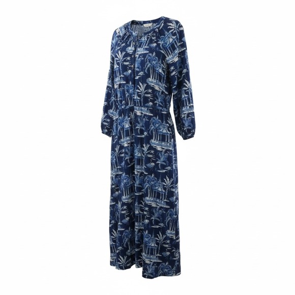 J. McLaughlin Dresses & Skirts - J.McLaughlin Maxi Dress Womens M Blue Filipa de Abreu Toile Cotton Long Sleeve‎